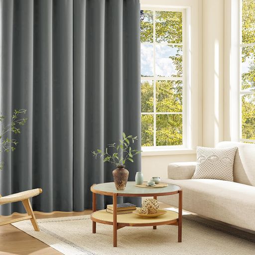 Joydecoカーテン1枚組99.9%以上遮光遮光カーテンライトグレー色幅100cm*丈200cm厚手遮光断熱防寒防音省..