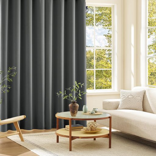 Joydecoカーテン1枚組99.9%以上遮光遮光カーテンダークグレー色幅100cm*丈135cm厚手遮光断熱防寒防音省..