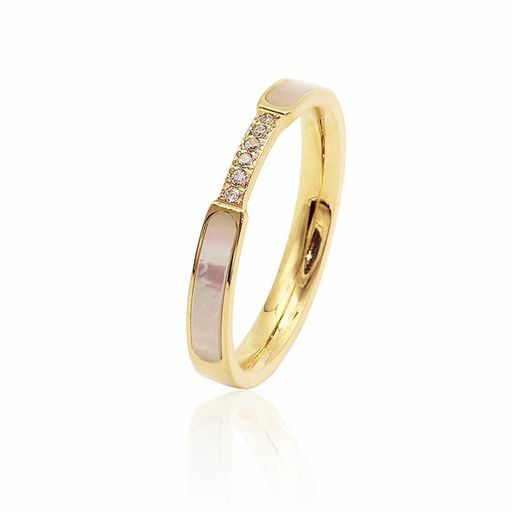 [K.L.Y]指輪レディース人気貝殻316LステンレスCZキュービックジルコニアかわいいレディース人気リング..