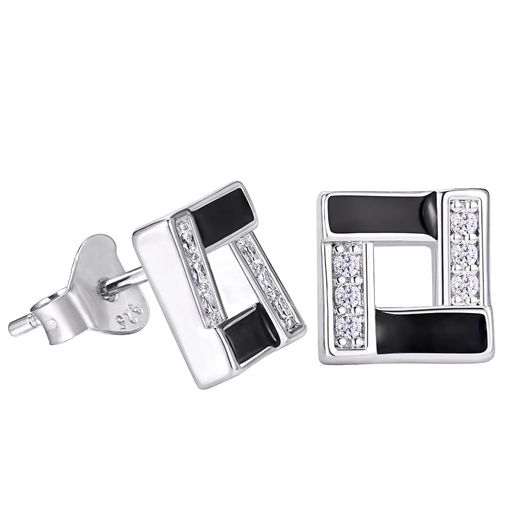 VEXXSピアスメンズシルバー925CZダイヤK14シンプルゴールドシルバージルコニア両耳金属アレルギー対応アクセサリーギフトプレゼント贈り物お祝い誕生日(中空カット-シルバー)