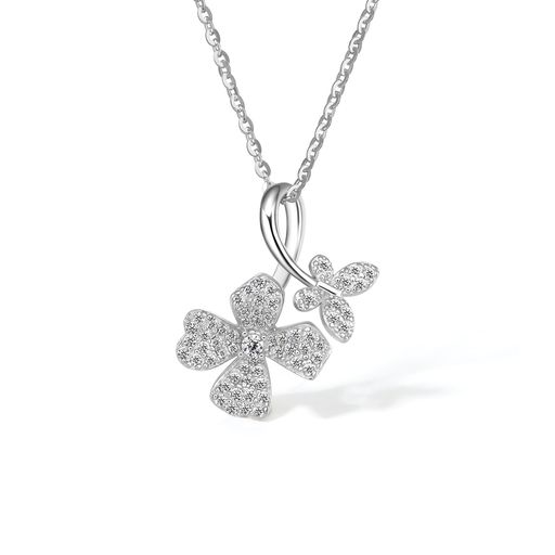 [ZHOULIUFU]ネックレスレディース四つ葉クローバーネックレス幸運四つ葉のレディースファッションジュ..