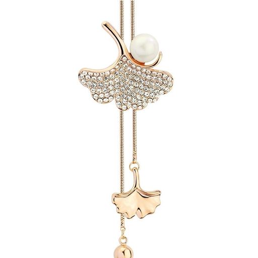 [UOUHAIO]ロングネックレスレディースファッション女性用長いネックレスY字キラキラセーターチェーンス..