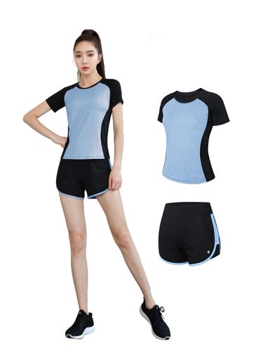 Seeya(シーヤ)スポ一ツウェアレデイース上下セットトレ-ニングウェアランニングウェアジムフイットネス(2点セットブルーL)