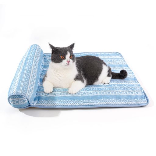 Peto-Raifuペットマット猫犬用枕付きマット接触冷感ペットベッドペットシーツペット敷きパッドペットご..