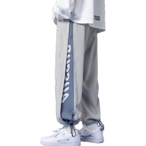 [UUEN]トレーニングパンツ大きいサイズメンズフィットネス筋トレジョガーパンツ速乾通気性長ズボングレーXL(4)