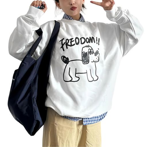 [xppe]トレーナーレディースプルオーバートップススウェットスポーツウェアロングtシャツ厚いリブ織り無地レタープリント大きめゆったり暖かく保つクルーネックルーズオフィス通勤春…