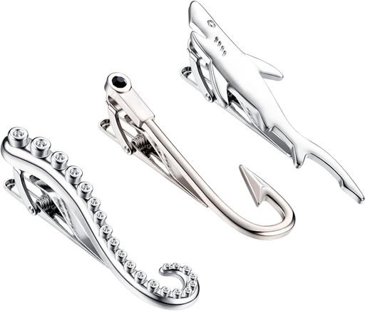 ORAZIO3個ネクタイピンメンズシルバータイバー通常のネクタイ用クラシックネクタイクラスプタイピン結婚式会議ビジネスクリップ人気ネクタイピンアクセサリー男性(...