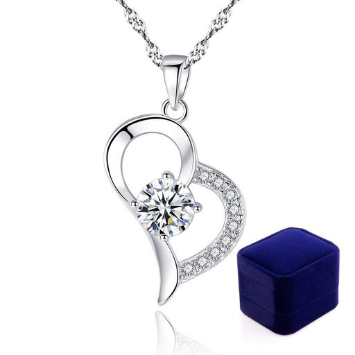 ENKANGシルバーネックレスレディースオープンハートモチーフ【永遠の愛】首飾り鎖骨チェーンCZダイヤモンドs925純銀金属アレルギー対応延長チェーンありギフト包装ジルコニアプレゼント…