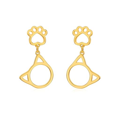 K.L.Y猫ピアスレディース人気シルバー925金属アレルギー対応猫の肉球人気ピアス可愛い揺れるネコピアス..