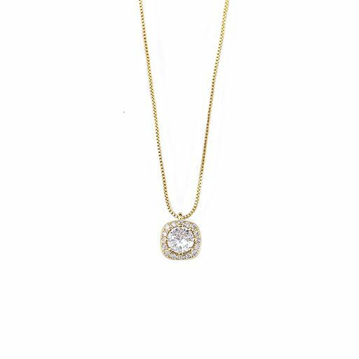 [SATPULOT]ネックレスレディースシルバー925最高級キュービックジルコニアペンダント人気華奢アジャスター付き金属アレルギー対応本物ジュエリー(スクエアジルコンネックレス)