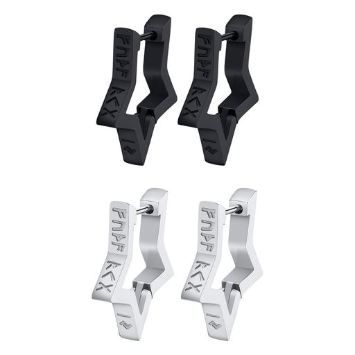 ピアスリングフープピアス18gロックパンク2ペア:ステンレス軟骨ピアスペアピアス幾何学五芒星イヤリン..