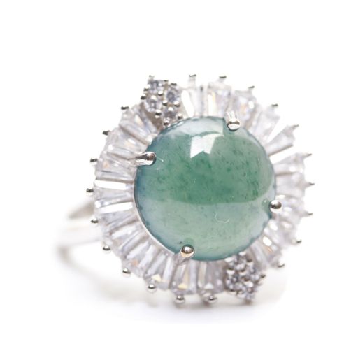 [KKOUOKU古憶]本翡翠ヒスイ(ジェダイト)jadeite指輪シルバーレディースリング5月の誕生石金属アレルギ..