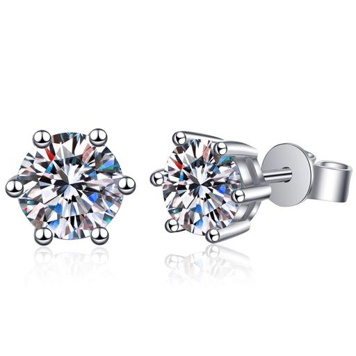 DAZZARRYピアスレディース一粒ピアス6本爪4mm5mm6.5mmCZジルコニア採用シルバー925アレルギー対応ピア..