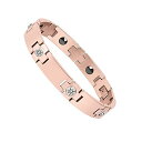 WOOSAゲルマニウムレディースメンズブレスレットバングルアクセサリー静電気除去磁気純度99.999%鑑定済みプレゼントギフトボックス付き(ピンクゴールドメンズ...