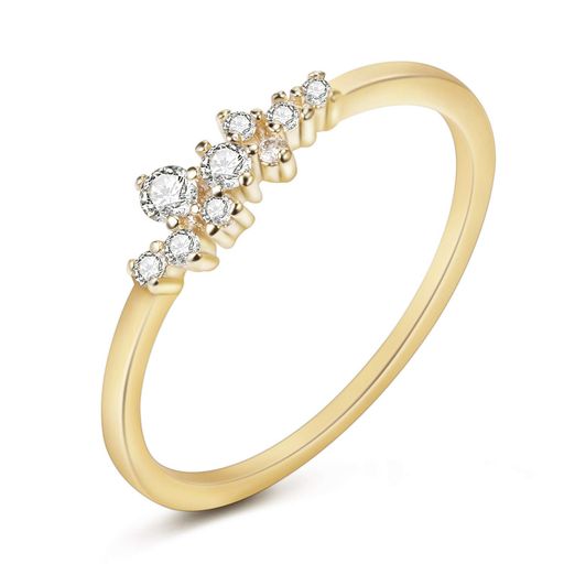 レディースジルコニアピンキーリング真鍮指輪細身記念日人気プレゼントアクセサリー(14)