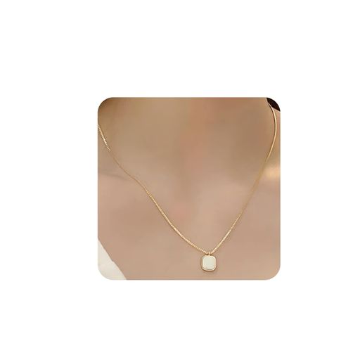 [Mesaro]ネックレスレディースペンダントスクエア四角正方形ブラックゴールド金属アレルギーステンレスシンプルステンレスアクセサリー普段使い華奢人気パーティーデート結婚式母の日…