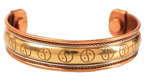 タッチストーン手作り銅磁気ヒーリングハンド鍛造ソリッドでハイゲージ陰陽パターンミニマルエレガンス..