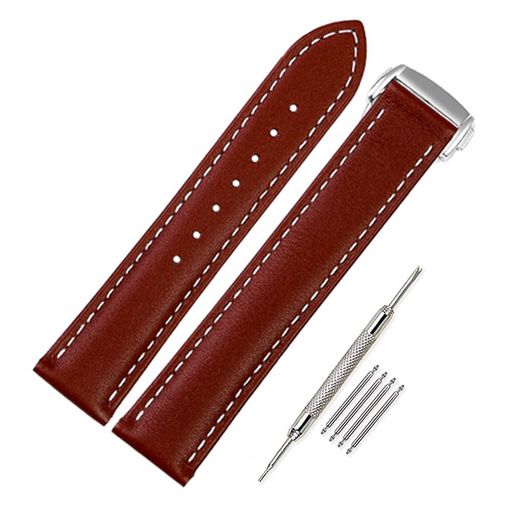 [Nywing]時計バンドOMEGAベルトオメガ19mm20mm21mm22mmDバックル本革鰐皮紋様Dバックル式レザー腕時計ベルトOMEGASEAMASTERSpeedmasterDEVILLEデヴィル対応(2)