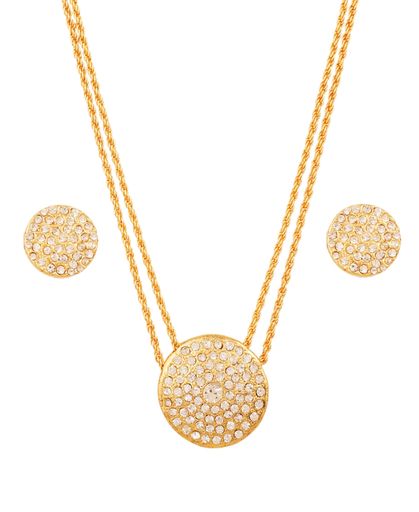 [Touchstone]女性のためのタッチストーン美しい金メッキコインスタイルペンダントセット