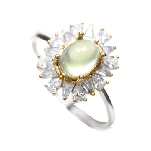 [KKOUOKU古憶]プレナイト指輪K18金メッキシルバーS925刻印入りリング金属アレルギー対応パワーストーン..