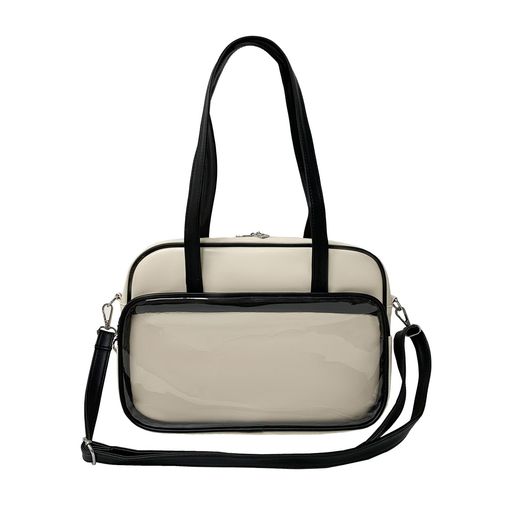 [MORGENSKY]ショルダーバッグ痛バ3WAYクリアバッグ斜めがけ見せバッグ透明スクールバッグ合皮ビニール..