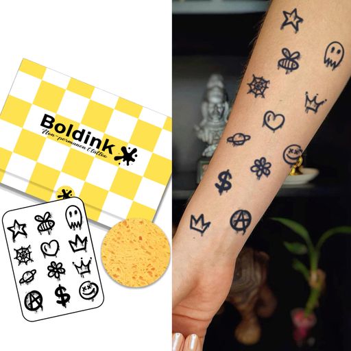 Boldinkタトゥーシール半永久的ジャグアタトゥー2枚セット2週間長持ち防水刺青シール入れ墨シール男性女性メンズレディース(SmallPatterns8)