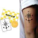 Boldinkタトゥーシール半永久的ジャグアタトゥー2枚セット2週間長持ち防水刺青シール入れ墨シール男性女性メンズレディース羅針盤錨航海コンパスアンカー
