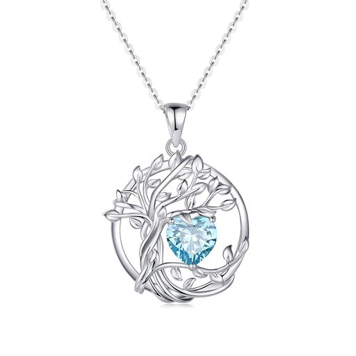 [AGVANA]ネックレスレディーストパーズ11月誕生石生命の樹モチーフシルバー925魔除けお守りジュエリー..