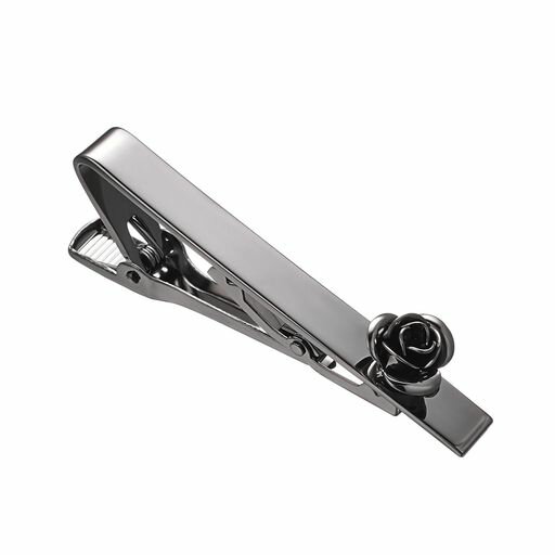 RunootPR薔薇ネクタイピンメンズブラックタイピン面白いバラ人気ネクタイピンプレゼント