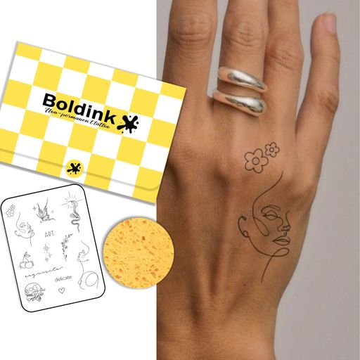 Boldinkタトゥーシール半永久的ジャグアタトゥー2枚セット2週間長持ち防水刺青シール入れ墨シール男性女性メンズレディース(SmallPatterns2)