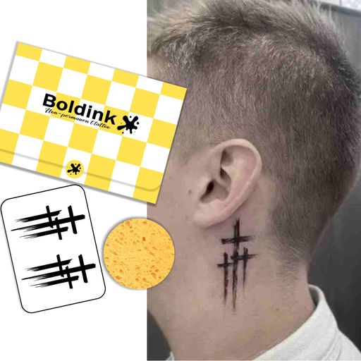 Boldinkタトゥーシール半永久的ジャグアタトゥー2枚セット2週間長持ち防水刺青シール入れ墨シール男性女性メンズレディース十字架クルス