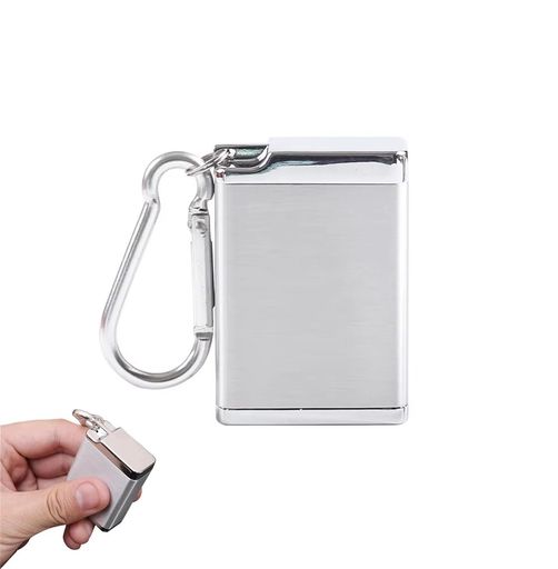 【おしゃれ携帯灰皿】耐熱高気密無臭車ハイキングビーチバッグベルトループ登山バックル付きキーホルダ..