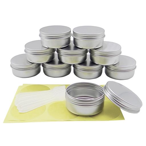 サイズとパッケージ内容:高さ約:2.7 cm;直径:5.7 cm;容量:50ml。10個セット シルバー アルミ缶クリームケース化粧品 小分けめ替え容器。10個 無料の スパチュラ &amp; ラベル + 3個 無料のオーガンザ バッグ。 素材:高品質アルミニウム。長持ち、軽量、耐久性、防錆で洗いやすいで再利用ができます。 幅広い用途:アルミ缶 クリームケースは、固体、半固体、その他のワックスを基にした製品の包装に使用できます。自家製リップクリーム、ネイルバーム、ネイルアート、ミニパウダーに最適です。 旅行の必需品:化粧品の分注に使用されます、クリーム、バーム、アイシャドウ、エッセンス、軟膏、ローション等を詰め替え用。温泉、出張や旅行はもちろん、ご自宅・サロン・美容院でも使えます。恋人、家族、友人、同僚のための完璧な贈り物。 ち運びが容易:小型で持ち運びに便利なため。小さな旅行サイズの空のアルミジャーは、ポケット、財布、ハンドバッグ、バックパック、荷物にすっぽり収まります。