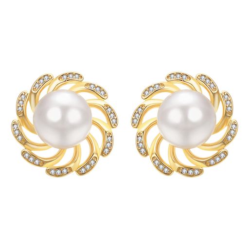 JOLCHIF花嫁イヤリングピアス金属アレルギーピアスパールジルコニア真珠ー対応花鍍18金じんぞう人気レディース気質ギフト