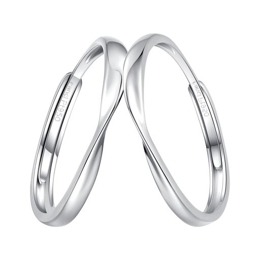 [FANCIME]プラチナペアリングPt950リング指輪2個セット調節可能婚約指輪結婚指輪2本ペア輝きギフトボッ..