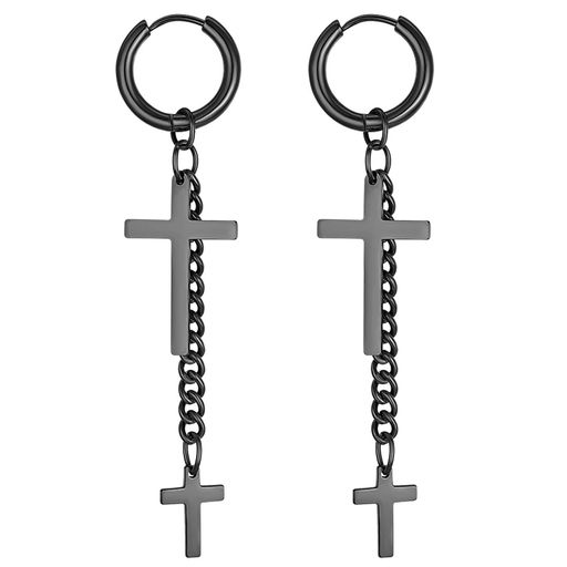 JEWELRYWEピアスフープレディースクロス十字架ピアスリングステンレス人気軟骨ピアス両耳片耳イヤリング欧米風アクセサリー誕生日バレンタインデークリスマス彼女...