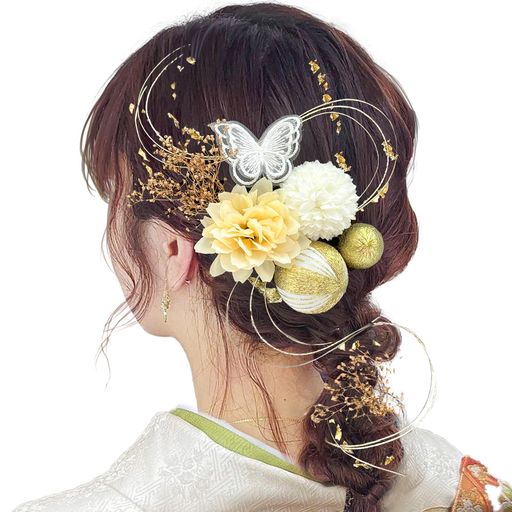 [JZOON]髪飾り成人式水引きドライフラワー蝶々飾り浴衣に人気振袖卒業式結婚式和装袴着物前撮り花嫁か..