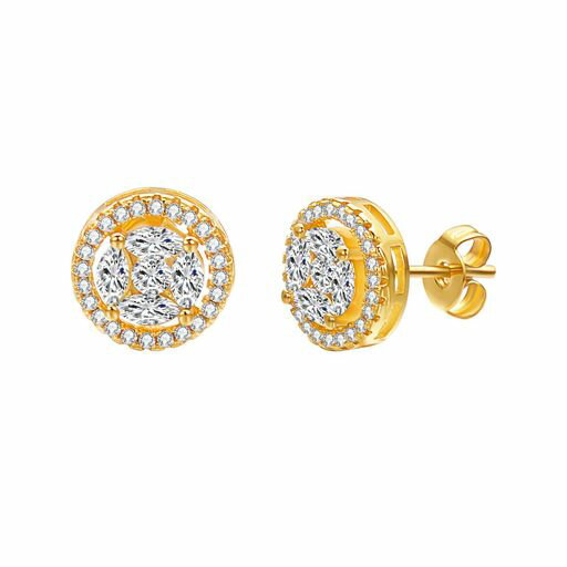 Vissen丸ジルコニアレディースピアス4枚の花めっきめっきおうどう丸金属アレルギー対応ニッケルフリーピアス