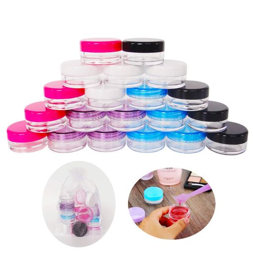Wopanxye 20個セット 5ml 小分け丸ケース アクセサリー 収納 ビーズ収納ケース 化粧品用小分け容器 クリームケース 詰め替え容器 プラスチック ネイル収納ボックス 家庭用 旅行用品 クリーム… goodvalueonlinestore-10056685 グットバリューオンラインストア パッケージ画像