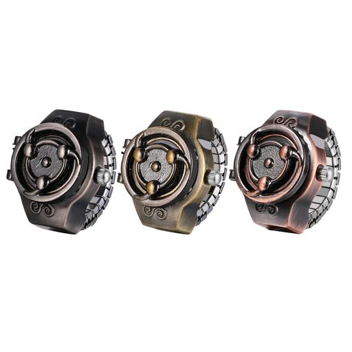 [JEWELRYWE]指輪時計アンティークメンズレディースフリーサイズリングウォッチレトロ数字アナログ防水クォーツ時計合金ステンレスブロンズハロウィンアクセサリー誕生日クリスマスバレ…