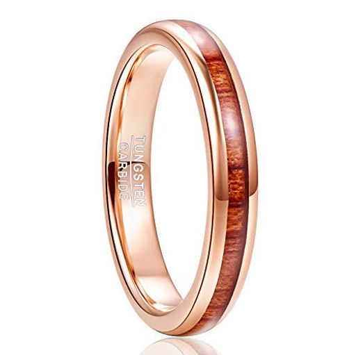 [Nuncad(ヌンカド)]指輪リングメンズレディースタングステンコアウッド木製カラー:ピンクゴールド幅:4m..