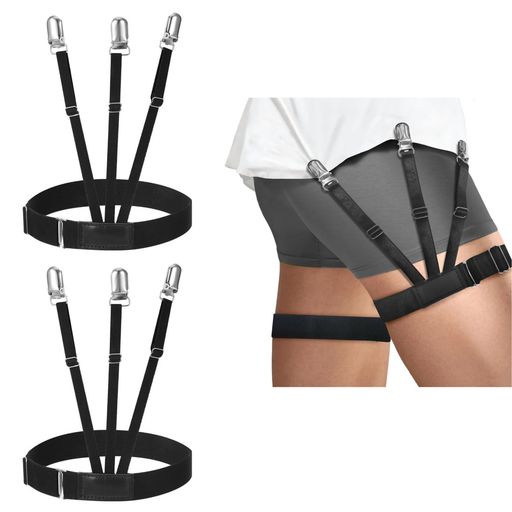 [CICINIO]ガーターシャツクリップ調節可能レッグリングサスペンダーレディースメンズシャツずれ防止ベ..