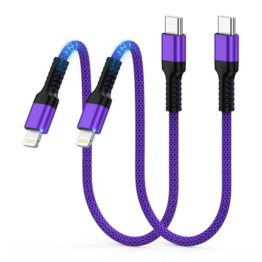 GAEFタイプCtoライトニングケーブル短いiPhone充電ケーブル0.3M2本PD25WMFi認証急...