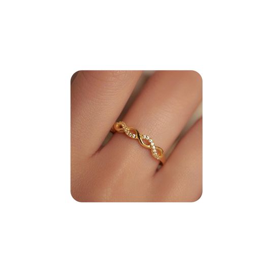 [Mesaro]リング指輪レディースゆびわチェーンステンレスジルコニアシルバーツイストメビウスおしゃれシ..