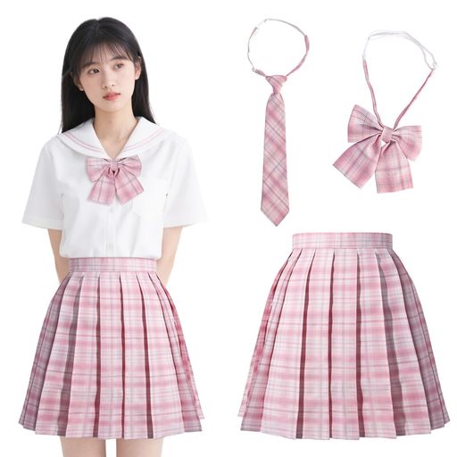 [Yi-gog]制服スカートプリーツスカートコスプレJK制服3点セットミニプリーツスカートチェックスカート..