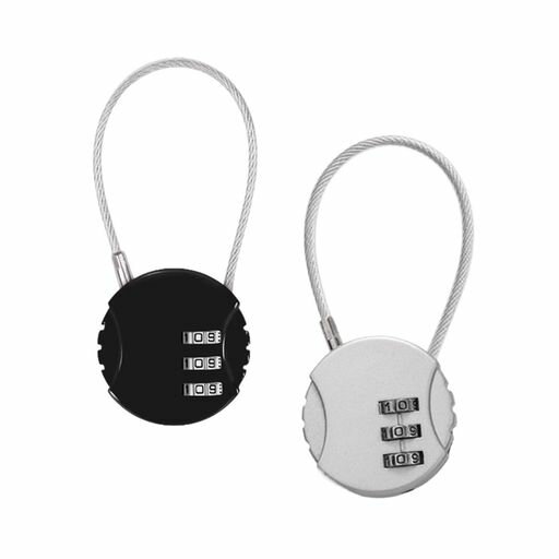 DEVENTORZ南京錠ダイヤル式ワイヤーロック2個セット3桁暗証番号安全性小型便利防水防犯盗難防止亜鉛合..