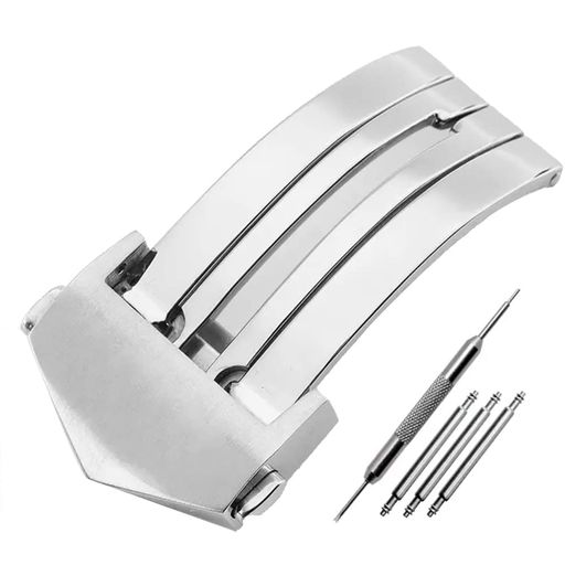 バックル幅:20mm 色:シルバー 素材:高品質の316Lステンレス鋼 TAGHEUER尾錠タグホイヤーDバックル TAGHEUER尾錠20mm尾錠端の時計ベルトをフィットすることができます。