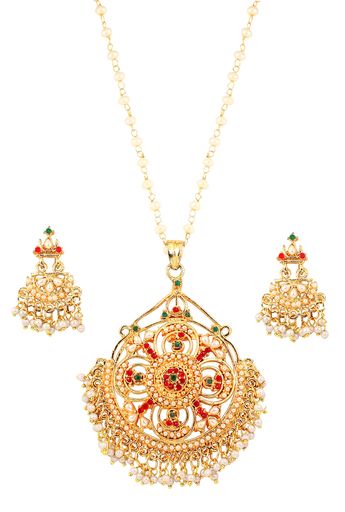 Touchstoneインディアンボリウッドトラディショナルスタッズスタイルデザイナージュエリーペンダントセ..