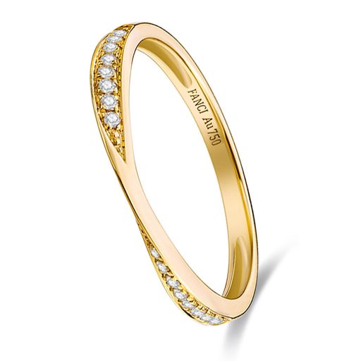 [FANCIME]ダイヤモンドリングレディース「TimelessMöbius」13号K18ゴールドラボグロウン16石0.07ct(DEF..