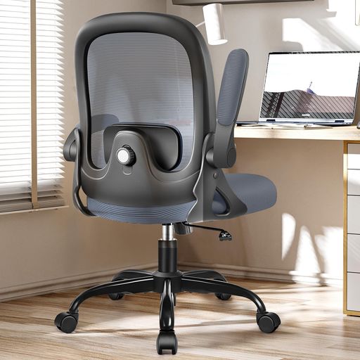 Primyオフィスチェア疲れない椅子デスクチェアメッシュ人間工学腰痛対策跳ね上げ式アームレスト可動肘昇降機能付き多機能事務椅子チェア通気性事務用在宅勤務静音PUキャスター360度回…